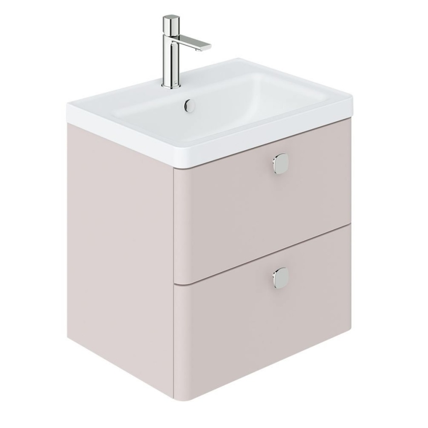 Vado Cameo 600mm Pink Clay Wall Hung 2 Drawer Vanity Unit & Basin